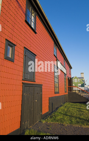 Codolo e Riis edificio di legno Stykkisholmur Snaefellsnes Breidafjordur nord ovest dell'Islanda EU Europe Foto Stock