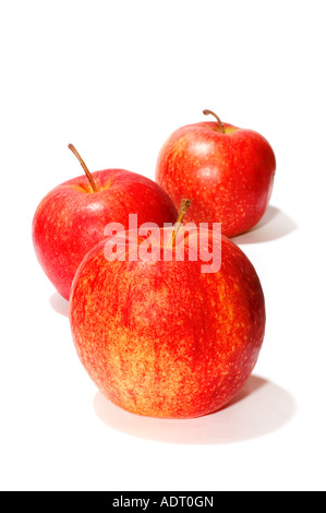 Oggetto di serie su bianco isolato la dieta frutta tre apple Foto Stock