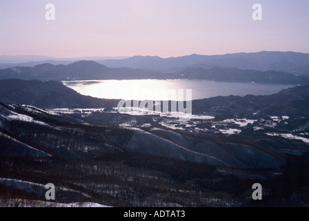 Lago di Tazawa nella prefettura di Akita Tohoku Giappone del nord Foto Stock