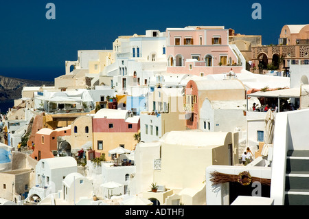 Oia a Santorini, Grecia Foto Stock