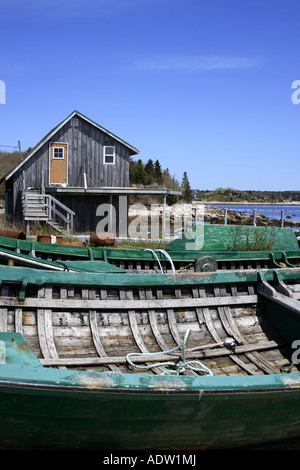 Villaggio di Pescatori e porta il punto di Fox, St. Margarets Bay, Canada, Nova Scotia, Nord America. Foto di Willy Matheisl Foto Stock