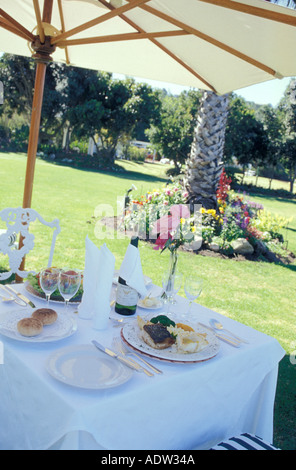 San Giacomo di Knysna, pranzo in giardino Foto Stock
