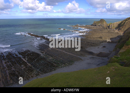 Rocce vicino Hartland Point in Devon Foto Stock