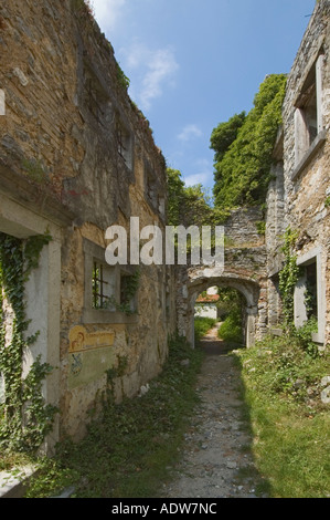 In Slovenia la regione carsica Stanjel rovine della città Foto Stock