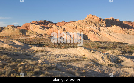 Nevada Valle del Fuoco del Parco Statale di vento e acqua in arenaria scolpita Foto Stock
