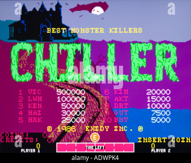 Chiller Exidy Inc 1986 vintage videogioco arcade screenshot - solo uso editoriale Foto Stock