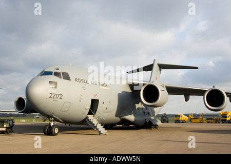 C17 il piano di trasporto a RAF Brize Norton in Oxfordshire, Regno Unito Foto Stock