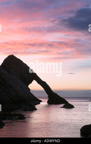 La Prua Fiddle Rock a Portknockie vicino a Cullen, murene, Scozia Foto Stock