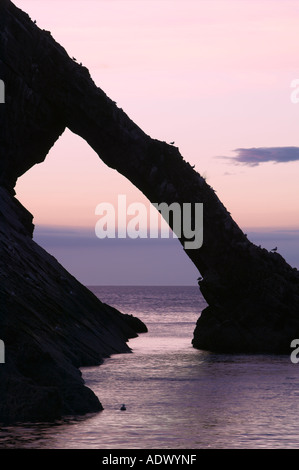 La Prua Fiddle Rock a Portknockie vicino a Cullen, murene, Scozia Foto Stock