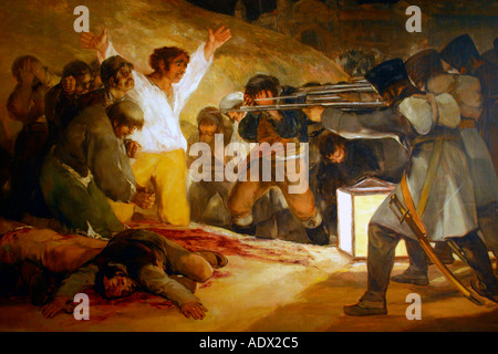 Esecuzione dei difensori del 3 maggio 1808 dipinta 1814 Francisco Goya Museo del Prado Museo Madrid Spagna Foto Stock