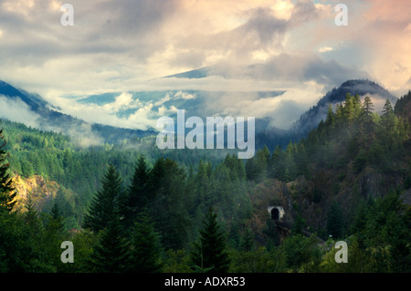 Tunnel nel fiume Fraser Valley, British Columbia Foto Stock