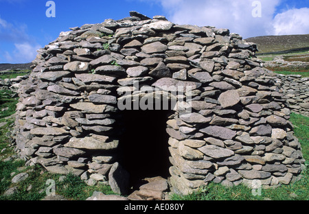 Preistoria Beehive Hut Penisola di Dingle Contea di Kerry Eire Irlanda freestone costruzione in pietra a secco Foto Stock