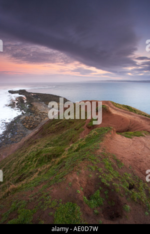 Vista da Filey Brigg su un inverno s pomeriggio, North Yorkshire Foto Stock