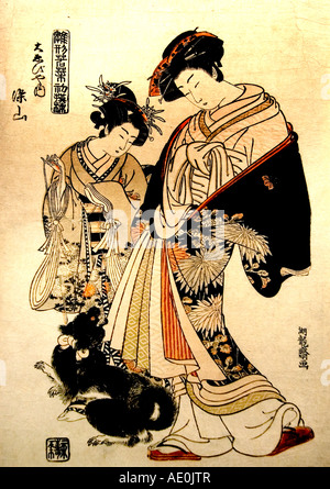 Nuovo design di moda per il nuovo anno cortigiana Mandaya del Nakaomiya da Isoda Koryusai 1735 Periodo Edo Giappone Museum Foto Stock