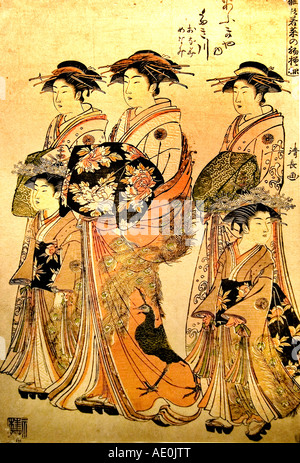 Nuovo design di moda per il nuovo anno cortigiana Mandaya del Nakaomiya da Isoda Koryusai 1735 Periodo Edo Giappone Museum Foto Stock