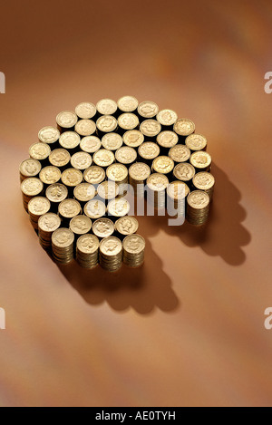 Grafico a torta di £ 1 monete Foto Stock