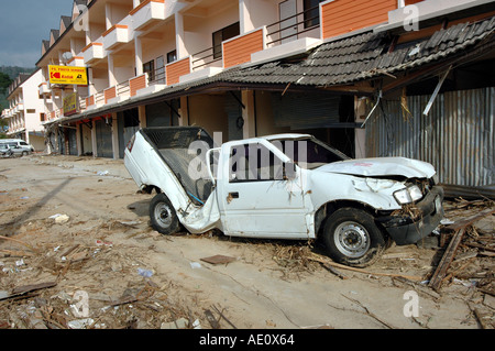 Carneficina in Khao Lak Una settimana dopo il 2004 Tsunami in Asia Foto Stock