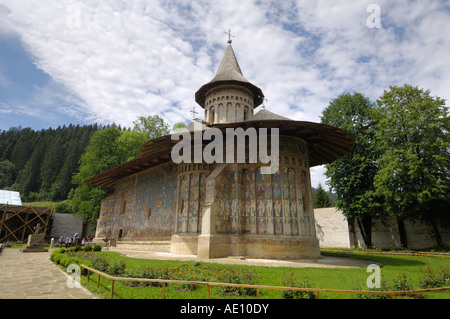 Dipinto di Monastero di Voronet, Moldavia / Bukovina meridionale, Romania Foto Stock