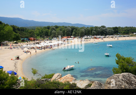 Platanitsi Beach sulla penisola di Sithonia sulla penisola di Chalcidice in Grecia Foto Stock