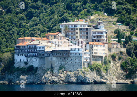 Il monastero Grigoriou su i monaci repubblica Athos sulla penisola di Chalcidice Foto Stock