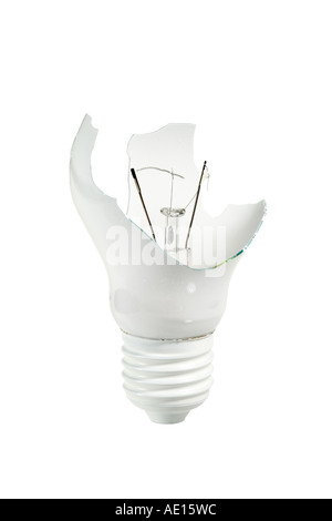 Bianco Rotta vite Edison Rete elettrica lampadina Foto Stock