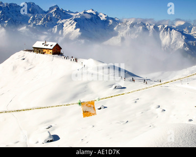 Cafe mont fort verbier svizzera Foto Stock