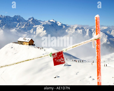 Cafe mont fort verbier svizzera Foto Stock