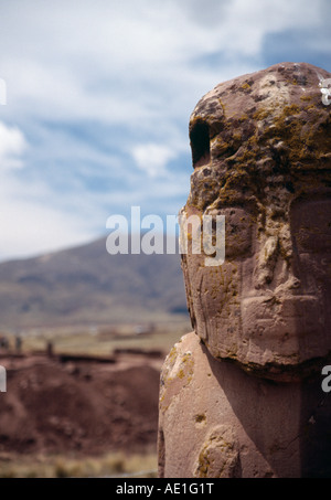 Monolito - Tiahuanaco, La Paz, Bolivia Foto Stock