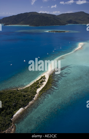 Langford Spit e Whitsunday Island Hill Inlet dall'aria Queensland Australia Foto Stock