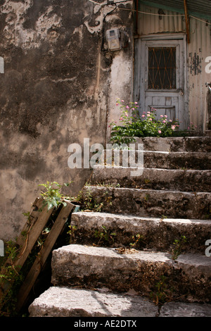 Passi che conducono fino al vecchio casolare nidri lefkada Grecia Foto Stock