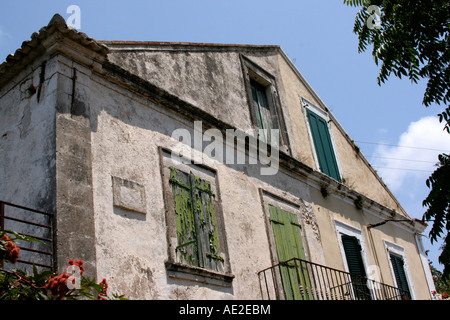 Antico casolare Fiskardo Kefallonia Grecia Foto Stock