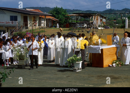 Tobago Trinidad Corpus Christi Open Air Service Foto Stock