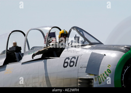 American Prop guerra condotta piano denominato Ditto sulla pista di rullaggio a MacDill Air Force Base in Tampa Florida USA Foto Stock