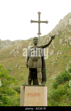 Statua di Re Pelayo a Covadonga Foto Stock