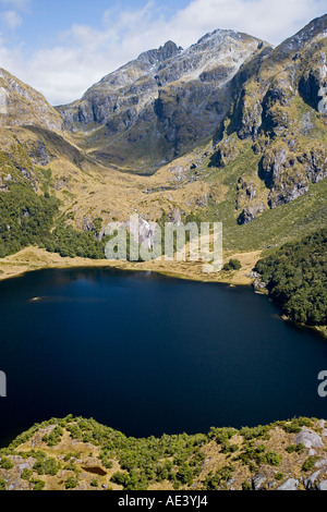 Lago Norwest Parco Nazionale di Fiordland Isola del Sud della Nuova Zelanda antenna Foto Stock