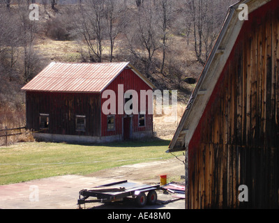 Derelitti Upstate New York farm. Stati Uniti d'America. Foto Stock