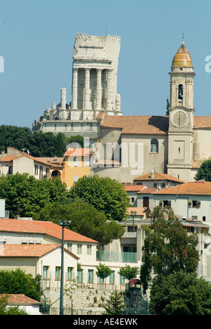 Trophee des Alpes, monumento romano, La Turbie, alpi marittime, provenza, Francia, Europa Foto Stock