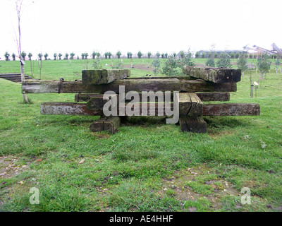 La sezione di binari ferroviari Alrewas 2 Foto Stock