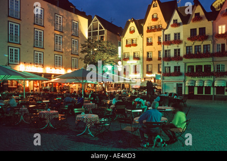 Germania Colonia Koeln lordi di St Martin mercato pesca crepuscolo Foto Stock