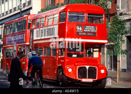 London Oxford street double deck bus Foto Stock