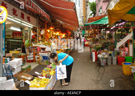 Aprire il mercato in zona centrale di Hong Kong Cina Foto Stock