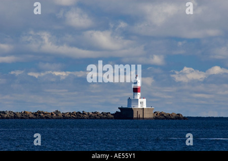 Presque Isle Porto Faro frangiflutti Lago Superior vicino a Marquette Michigan Foto Stock