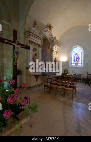 Interno della St Gervais - St Protais chiesa, Le Grand-Pressigny (37350), Indre-et-Loire, Francia. Foto Stock