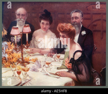 1905 Dinner Party Foto Stock