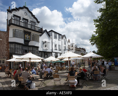 MOLLS COFFEE SHOP Cathedral Yard Square vicino EXETER DEVON REGNO UNITO Foto Stock