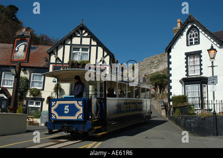Il Great Orme Tramway, Llandudno, Gwynedd, Galles del Nord, Regno Unito Foto Stock