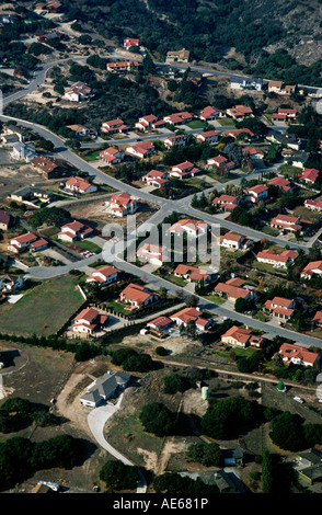 Tratto case come visto dall'aria al di sopra della valle di SALINAS CALIFORNIA Foto Stock