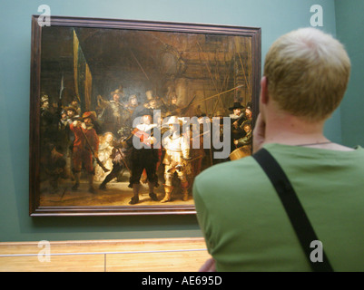 Amsterdam Olanda Rembrandt la Nightwatch nel Rijksmuseum Foto Stock