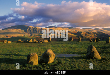 Pietre permanente a Castlerigg Stone Circle Near Keswick Cumbria Inghilterra England Regno Unito Foto Stock