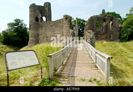 Il castello di Grosmont Monmouthshire South East Wales UK originariamente un Norman motte, murature date dal 1201 Foto Stock